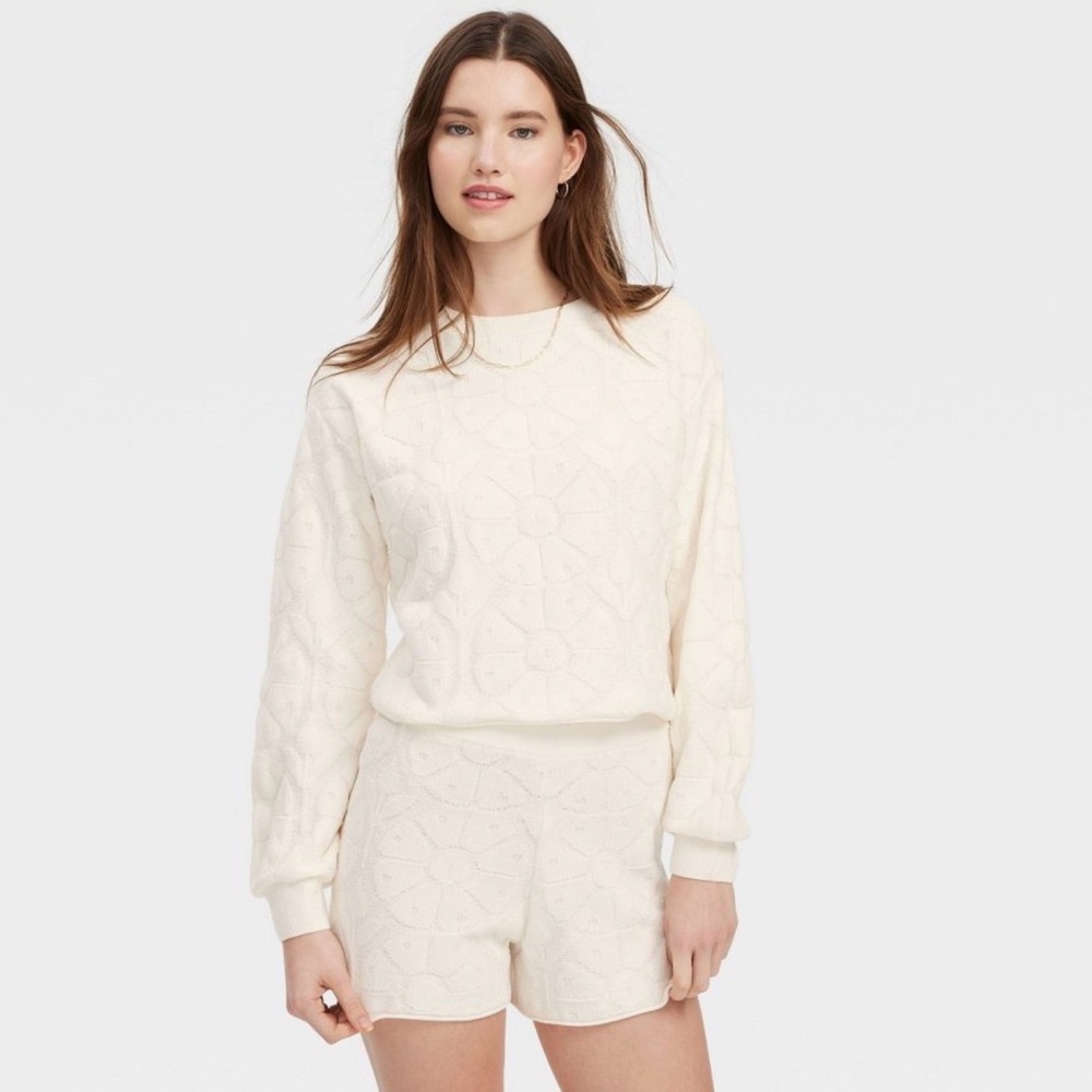 Roller Rabbit Cream Sweater and short! Whole set RR x Target collab